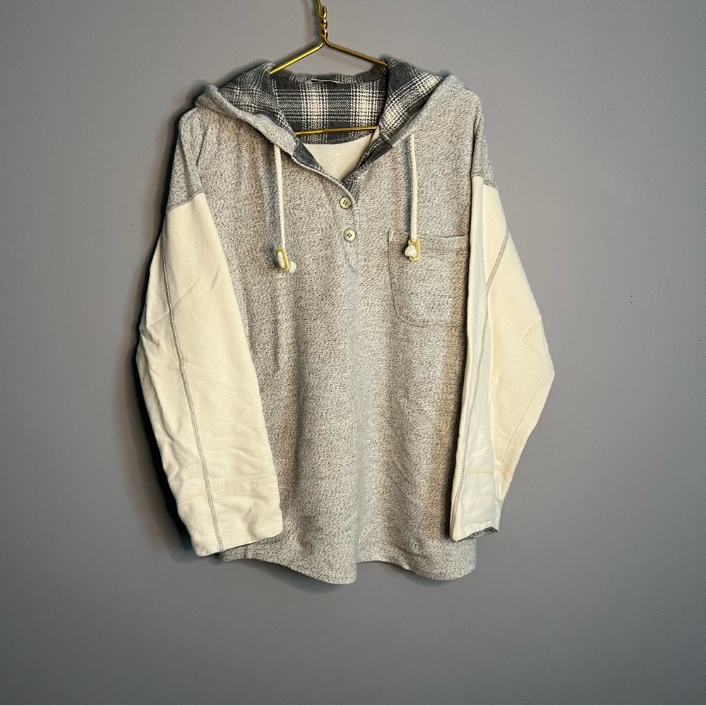 St Michael 1/4 button hooded‎ sweater